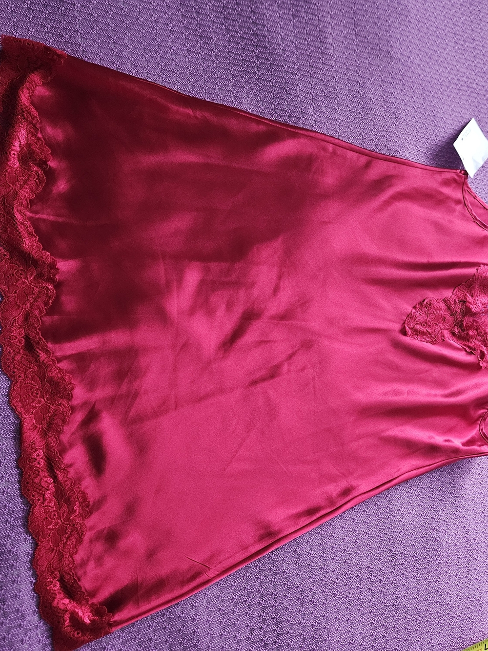 Flora Nikrooz Satin Lace-Trim Chemise in Fuchsia